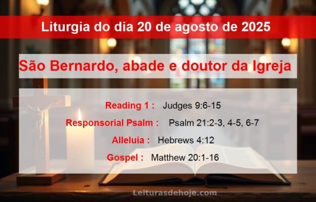 Liturgia do dia 20 de agosto de 2025