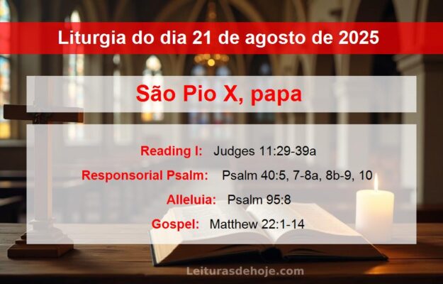 Liturgia do dia 21 de agosto de 2025