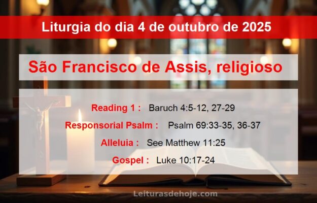 Liturgia do dia 4 de outubro de 2025