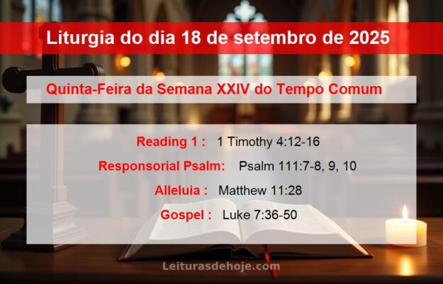 Liturgia do dia 18 de setembro de 2025