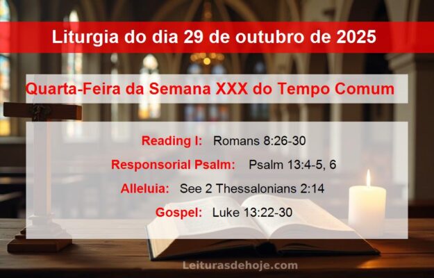Liturgia do dia 29 de outubro de 2025