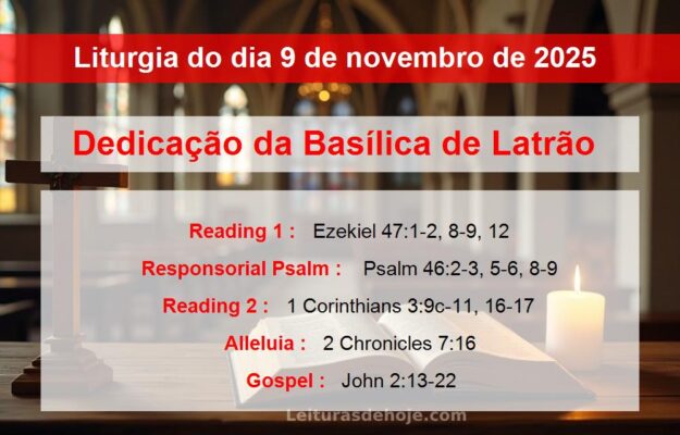 Liturgia do dia 9 de novembro de 2025