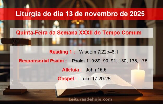 Liturgia do dia 13 de novembro de 2025