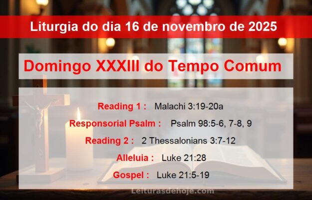 Liturgia do dia 16 de novembro de 2025