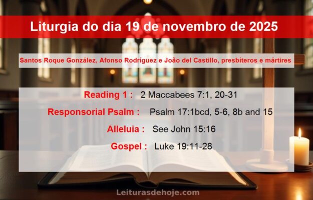 Liturgia do dia 19 de novembro de 2025