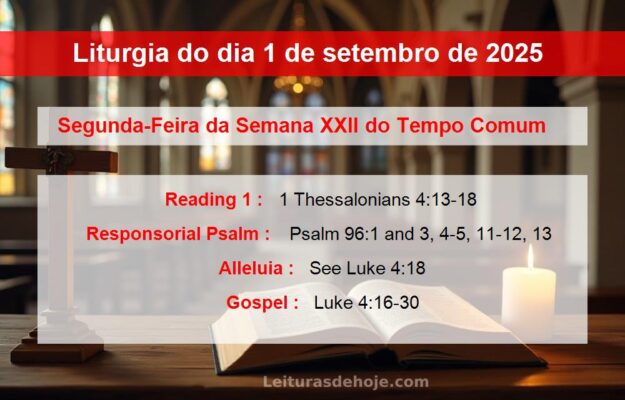 Liturgia do dia 1 de setembro de 2025