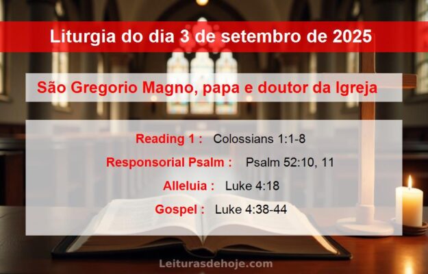 Liturgia do dia 3 de setembro de 2025