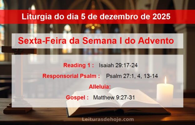 Liturgia do dia 5 de dezembro de 2025
