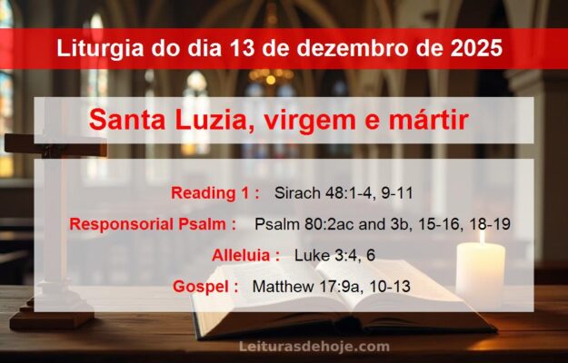 Liturgia do dia 13 de dezembro de 2025