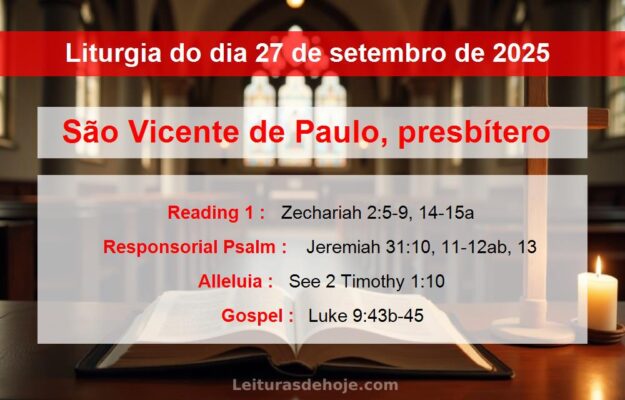 Liturgia do dia 27 de setembro de 2025