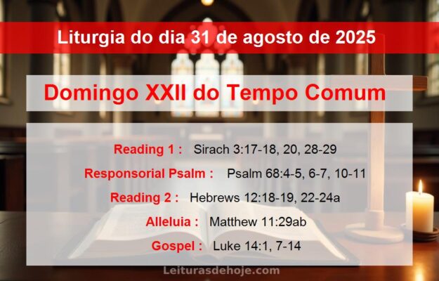 Liturgia do dia 31 de agosto de 2025