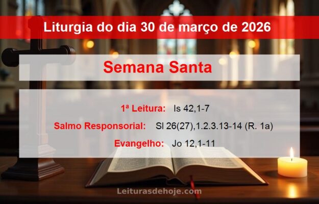 Liturgia do dia 30 de março de 2026