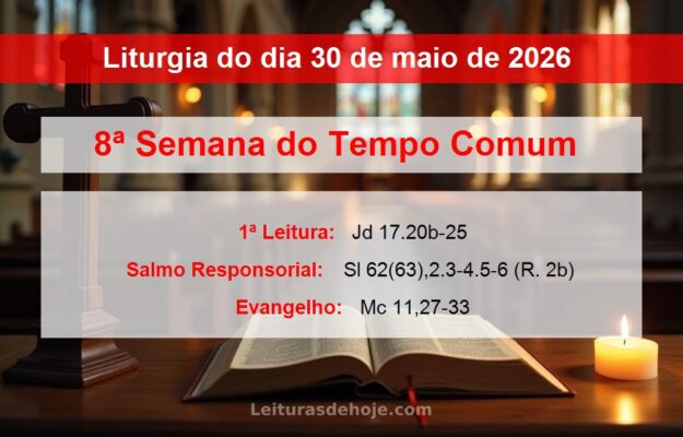 Liturgia do dia 30 de maio de 2026