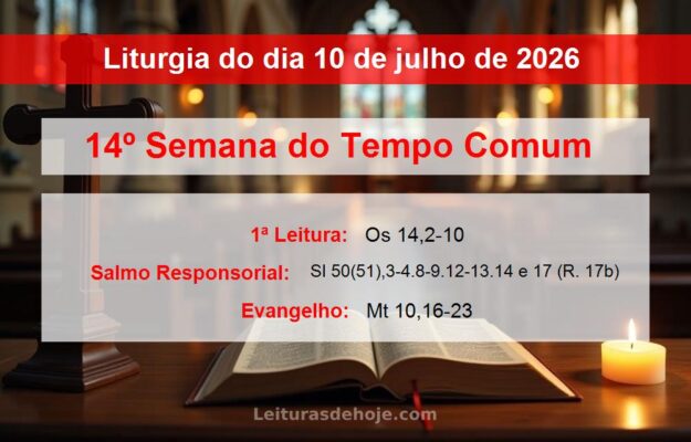 Liturgia do dia 10 de julho de 2026