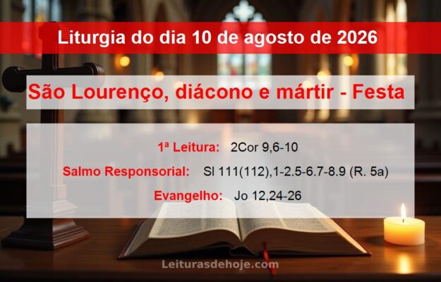 Liturgia do dia 10 de agosto de 2026