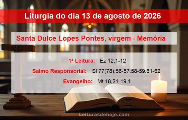Liturgia do dia 13 de agosto de 2026