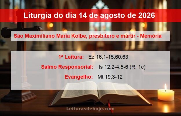 Liturgia do dia 14 de agosto de 2026