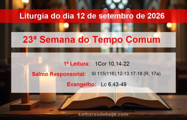 Liturgia do dia 12 de setembro de 2026