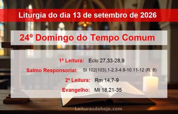 Liturgia do dia 13 de setembro de 2026
