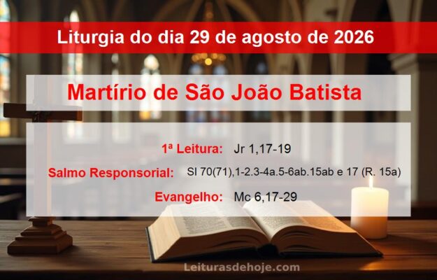 Liturgia do dia 29 de agosto de 2026